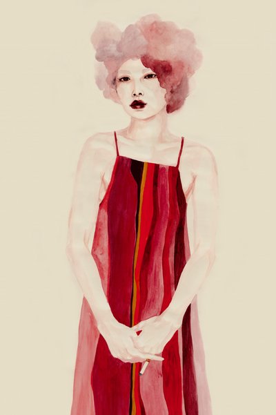 Ritratto in abito rosso da Sophia Novosel