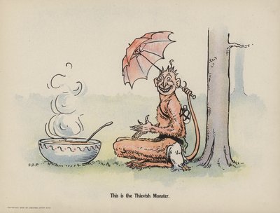 Illustrazione per "Further Doings of the Three Bold Babes" (litografia a colori) da Sophia Rosamond Praeger