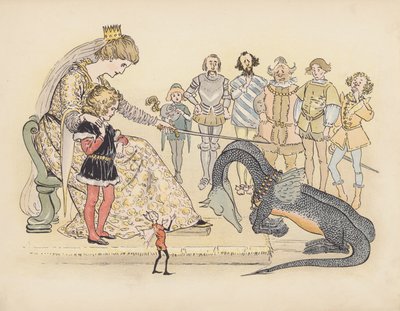 Illustrazione per Little Twin Dragons di S Rosamond Praeger (litografia a colori) da Sophia Rosamond Praeger