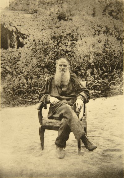Scrittore russo Lev Tolstoj, Jasnaja Poljana, vicino a Tula, Russia, anni 1890 da Sophia Andreevna Tolstaya