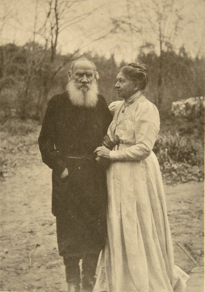 Scrittore russo Lev Tolstoj e sua moglie, Sofia, Russia, 23 settembre 1910 da Sophia Andreevna Tolstaya