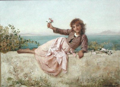 Una Venditrice di Fiori a Capri, Italia, c.1875 da Sophie Anderson