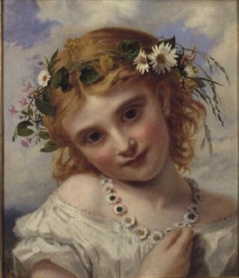 Giovane ragazza con una ghirlanda di margherite da Sophie Anderson