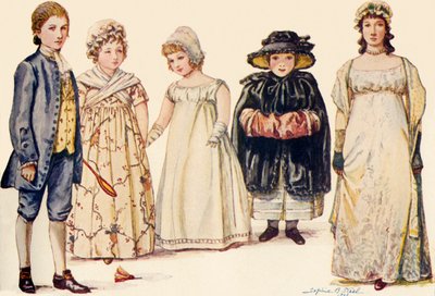 Abbigliamento dei bambini durante i regni di Queen Anne, George I, II e III 1702-1790, 1903, 1937 da Sophie B. Steel