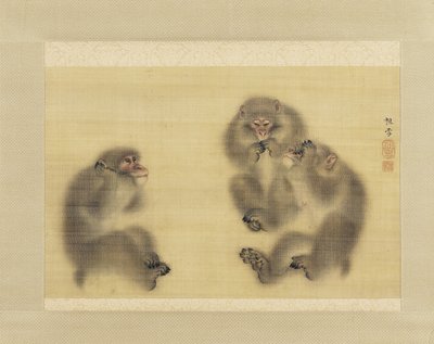 Scimmie: Non sento il male, non vedo il male, non parlo del male, c.1820 da Sosetsu Mori
