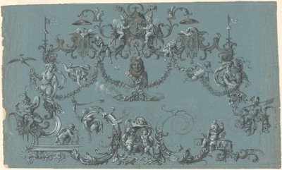Arabeschi con Putti, Animali e Giullari da South German 18th Century