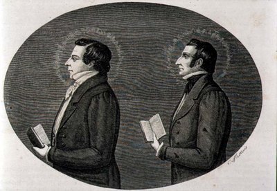 (Da Sinistra a Destra) Joseph Smith (1805-44) fondatore della Chiesa Mormone e suo Fratello Hyrum, da 