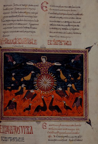 Un angelo in piedi nel sole, da Beatus Apocalypse da Santo Domingo de Silos da Spanish School