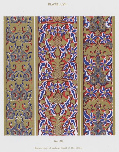 Fasce, lato degli archi, Corte dei Leoni (litografia a colori) da Spanish School