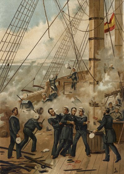 Battaglia di Callao, Perù, 1866 da Spanish School