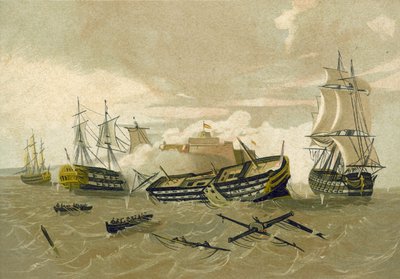 La flotta britannica attacca il Castillo del Morro, Cuba, 1761 da Spanish School