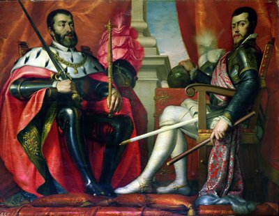 Carlo I e Filippo II da Spanish School