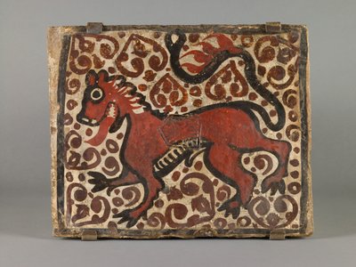 Tegola da soffitto, seconda metà del XV secolo (terracotta dipinta a scivolo) da Spanish School
