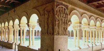 Cristo e il pellegrino di Emmaus, rilievo da un pilastro d
