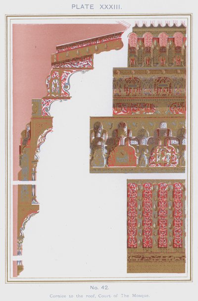 Cornice al tetto, Corte della Moschea da Spanish School