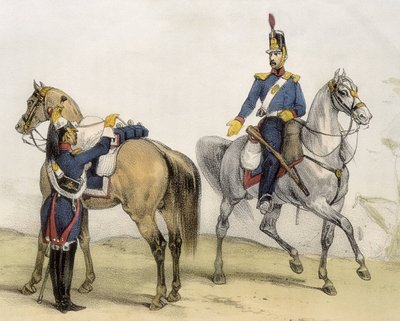 DE SOTTO, Serafin Maria, Conte di Clonard (1793 - 1862). Historia organica de las armas de Infanteria y Caballeria espanolas. 1851 - 1859. Cavalieri durante il regno di Ferdinando VII di Spagna. Soldato della Cavalleria di Linea e Cavalleria Leggera (1824- da Spanish School