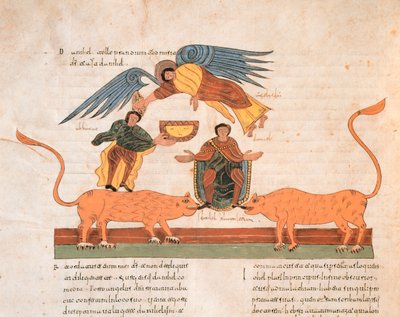 Daniele nella fossa dei leoni, dalla Bibbia Visigota-Mozarabica di San Isidoro, fol.325v., A.D. 960 da Spanish School
