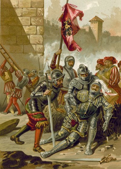 Morte di Carlo III, Duca di Borbone, durante il Sacco di Roma, 1527 da Spanish School