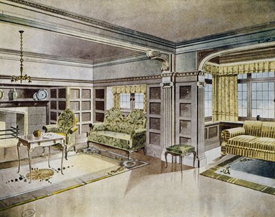 Progetto di salotti, circa 1900, Spagna, XX secolo da Spanish School