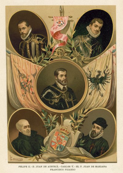 Famosi personaggi storici spagnoli del XVI secolo da Spanish School