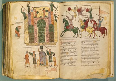 Fol.208 e 209v Attacco e Presa di Gerusalemme da parte di Nabucodonosor, copia dell