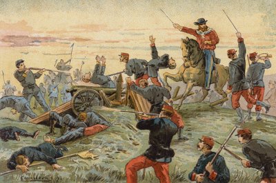 Giuseppe Garibaldi alla battaglia di San Antonio del Santo, Guerra civile uruguaiana, 1846 da Spanish School