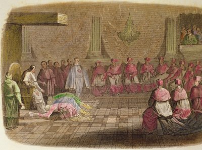 Ambasciatori giapponesi prostrati ai piedi di Papa Gregorio XIII nel 1585 da Spanish School