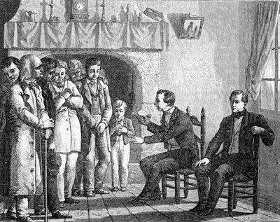 Joseph Smith, Fondatore della Chiesa Mormone, che legge dal Libro di Mormon ai primi convertiti mormoni, da 