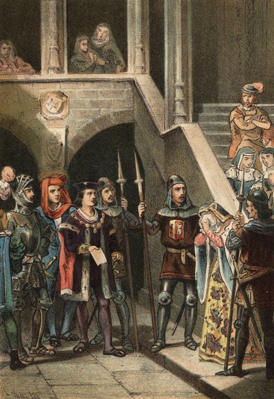 Leonor de Guzman favorita del re Alfonso XI arrestata ed eseguita da Don Alfonso Fernandez de Olmedo, sotto l