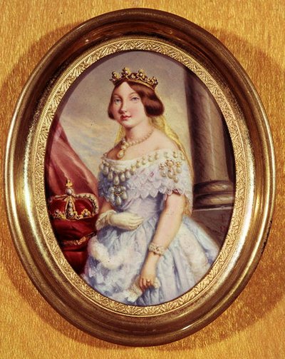 Miniatura del ritratto della Regina Isabella II da Spanish School