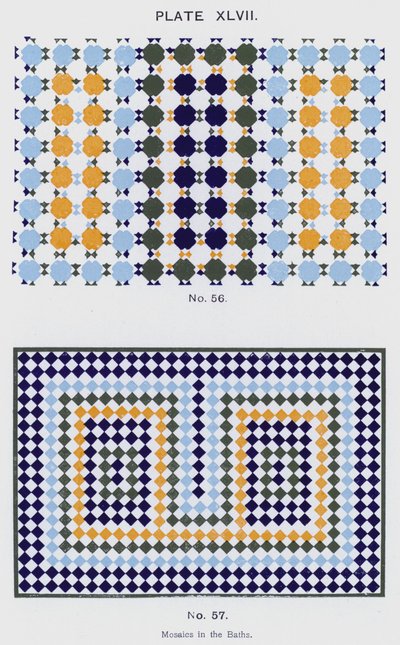 Mosaici nei Bagni (litografia a colori) da Spanish School