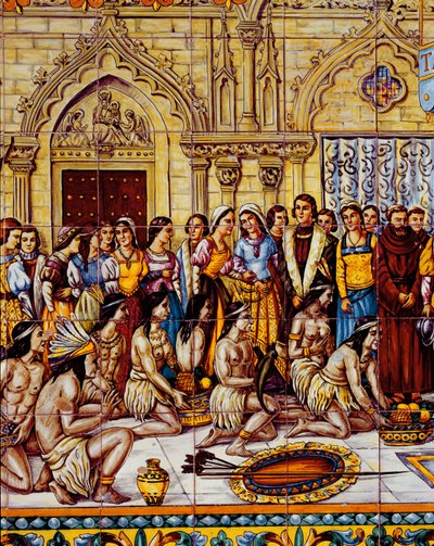 Indigeni americani portati al seguito di Colombo in Spagna nel 1492 da Spanish School