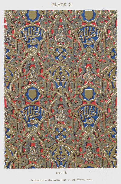 Ornamento sui muri, Sala degli Abencerrajes da Spanish School