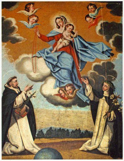 Nostra Signora del Rosario con San Domenico e Santa Caterina da Siena da Spanish School