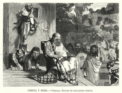 Rappresentazione di una commedia in un teatro nell