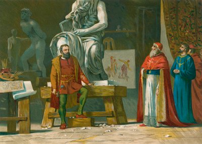 Papa Giulio II visita il laboratorio di Michelangelo da Spanish School