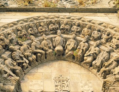 Timpano del portale della chiesa di San Martin, Noia (dettaglio) da Spanish School