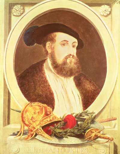 Ritratto di Hernan Cortes (1485-1547) da Spanish School
