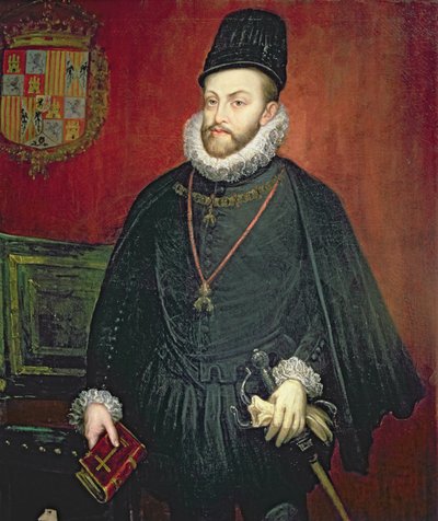 Ritratto di Filippo II, re di Spagna da Spanish School