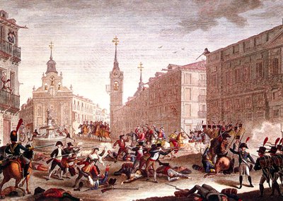 Rivolte contro le truppe napoleoniche, Madrid, maggio 1808 da Spanish School