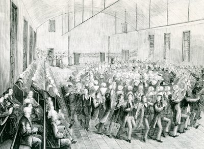 Incontro degli Shaker a New Lebanon, New York, 1873 da Spanish School