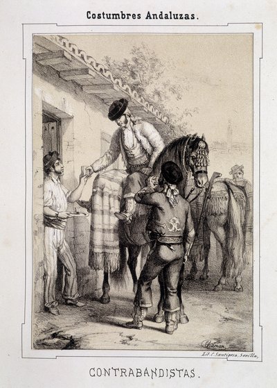 Contrabbandieri, "Costumi andalusi" di D Antonio Chaman da Spanish School