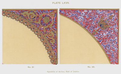 Spandrel degli Archi, Sala della Giustizia (litografia a colori) da Spanish School