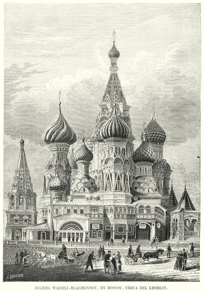 Cattedrale di San Basilio, Piazza Rossa, Mosca, Russia da Spanish School