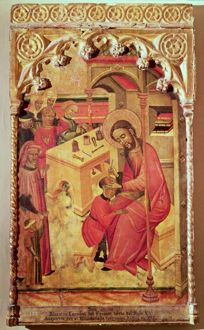 San Luca opera sulla testa di un uomo, c.1400-30 da Spanish School