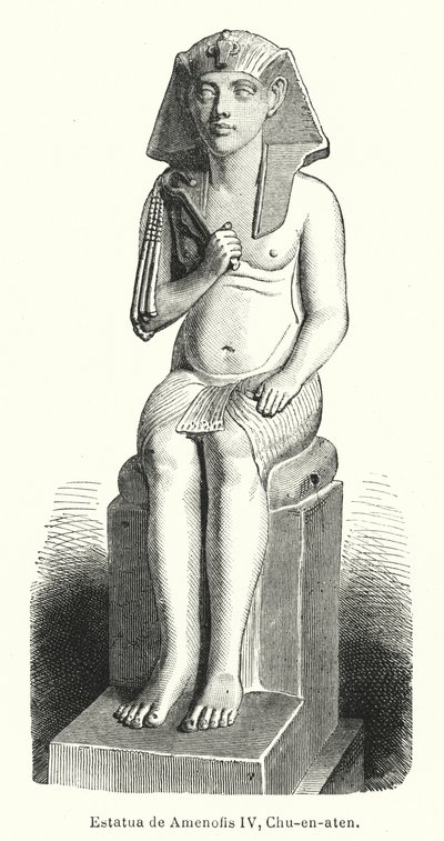 Statua del faraone egizio Amenhotep IV (Akhenaton) da Spanish School
