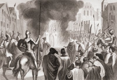 Templari al rogo (litografia) da Spanish School