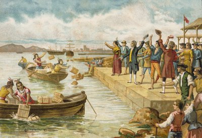 Il Boston Tea Party, 1773 da Spanish School