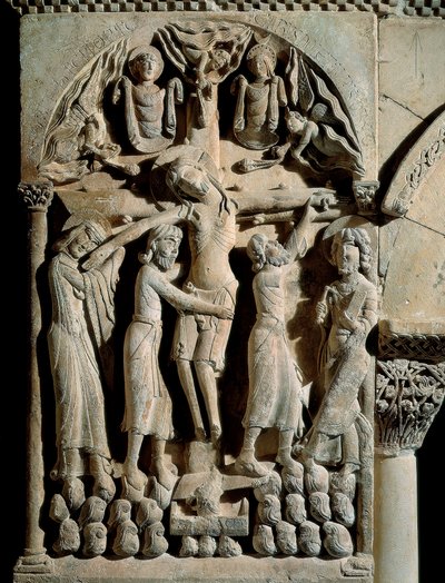 La discesa dalla croce (maestro di San Domenico di Silos, XII secolo) (rilievo su pietra) da Spanish School