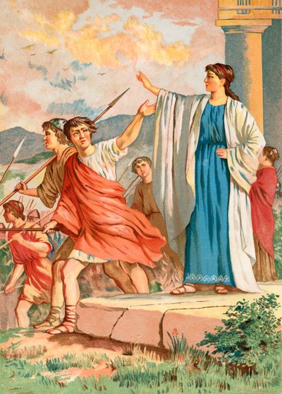 La madre spartana saluta il figlio mentre parte per la guerra da Spanish School